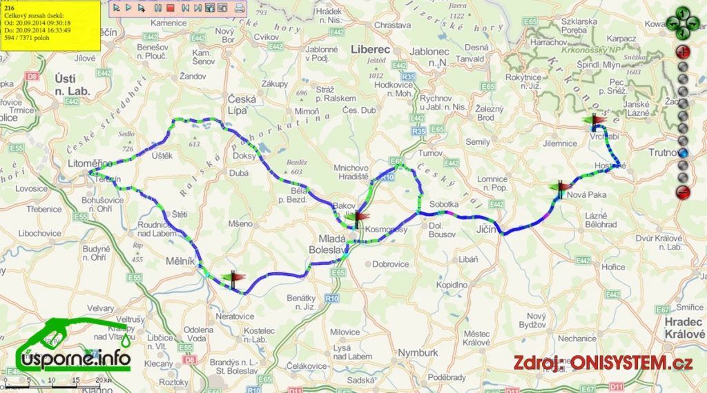 Trasa EconomyRun 2014 - zdroj ONI system