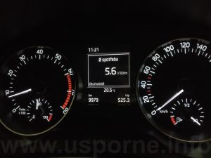 Škoda Fabia 1,2 TSI - spotřeba za celý test dle palubního počítače