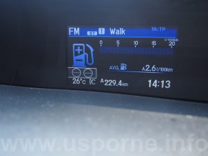 Palubní počítač náím před slovenskými hranicemi ukázal 2,6 l/100 km