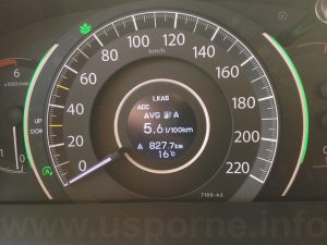 Spotřeba vozu Honda CR-V 1,6 i-DTEC 118 kw během testu dle palubního počítače
