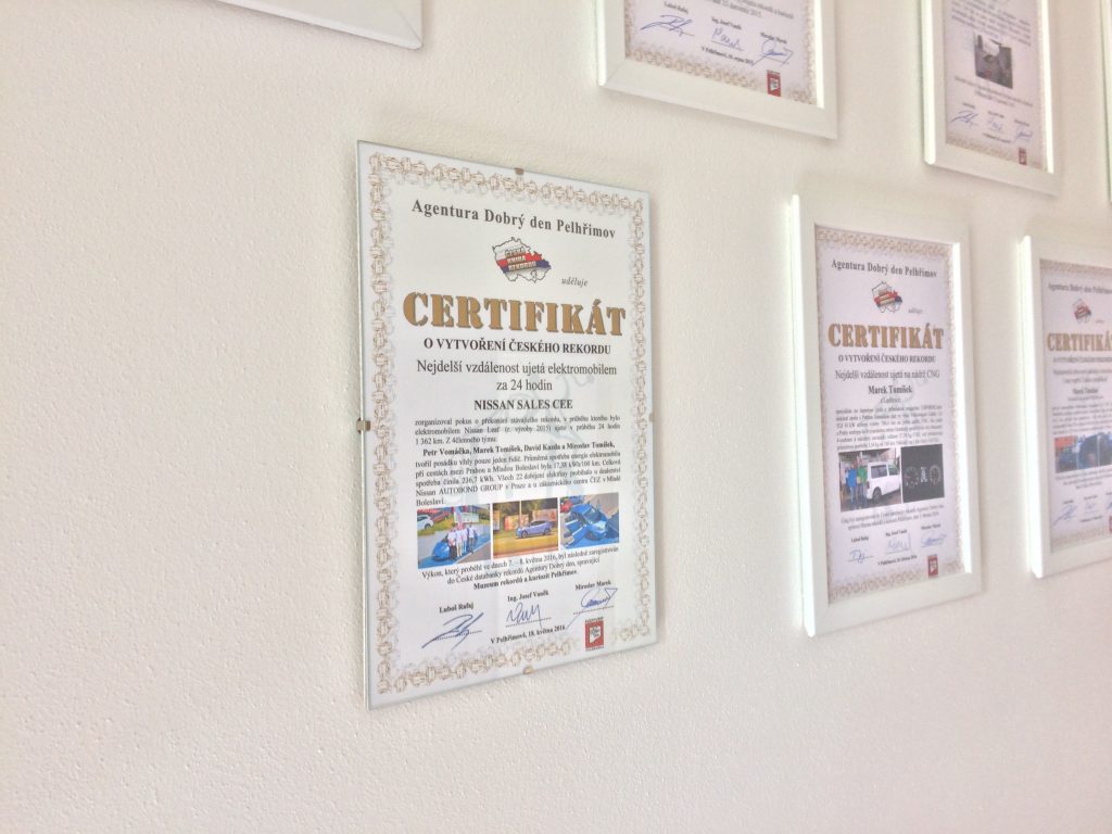 Certifikát o českém rekordu