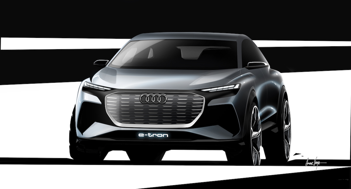 Audi Q4 e-tron concept - Ženeva 2019 - zepředu