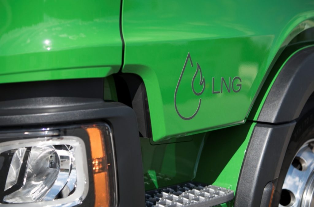 Oznacení LNG na tahači Scania G410