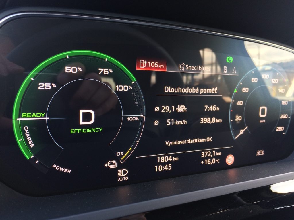 Audi e-tron 55 quattro - kombinovaná spotřeba