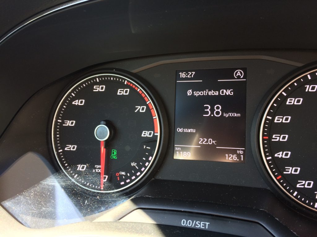 SEAT Ibiza 1,0 TGI 66 kW CNG - skutečná spotřeba