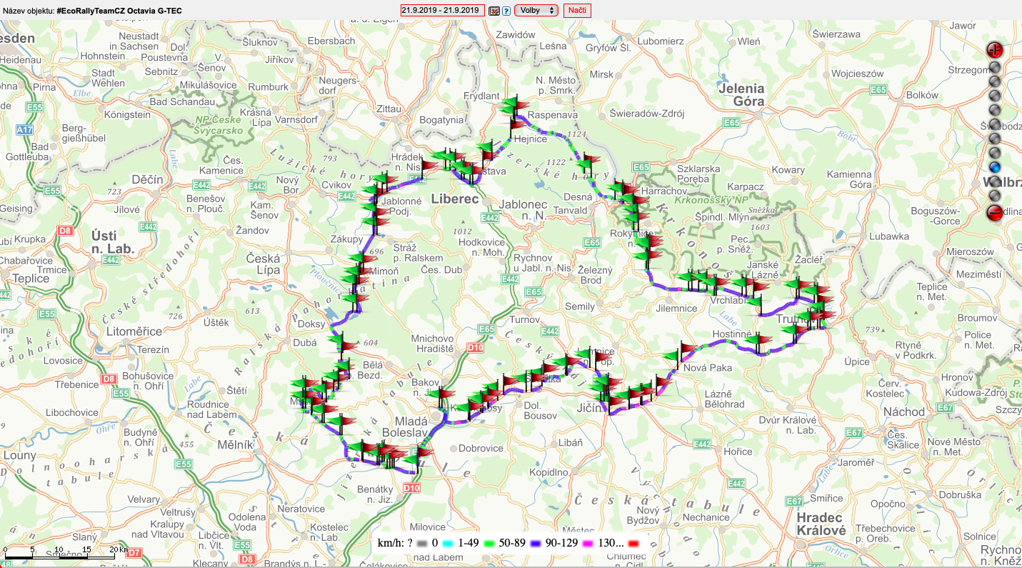 Trasa 38. Škoda Economy Run 2019 - #EcoRallyTeamCZ