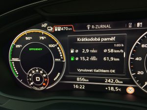 Audi Q5 55 TFSI e Quattro - skutečná spotřeba