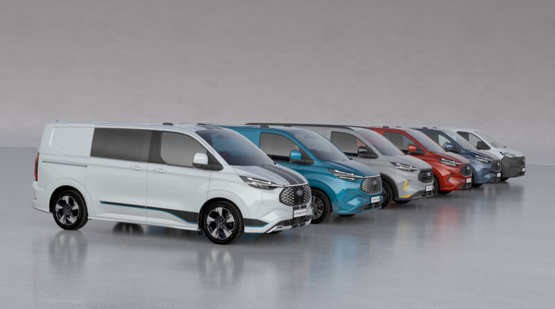 Elektrické dodávky Ford e-Transit Custom v různých verzích