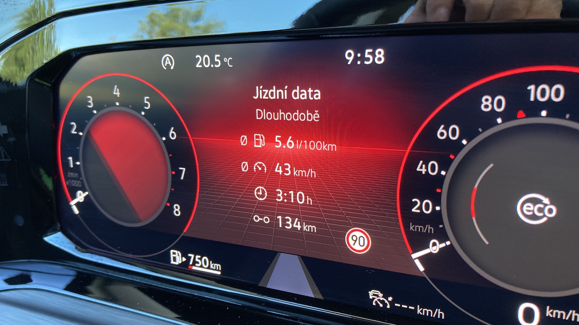 Volkswagen Golf 1.5 TSI 96 kW - skutečná spotřeba za celý test