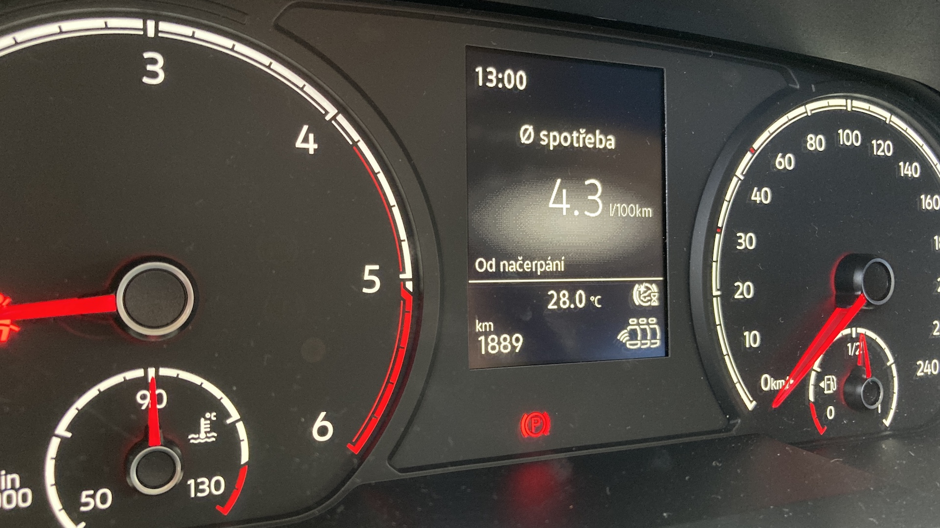 Volkswagen Caddy California, spotřeba po příjezdu do Chorvatska