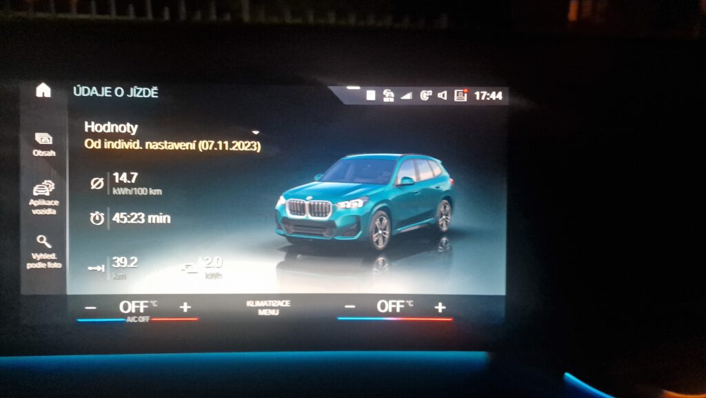 BMW iX1 xDrive30 - druhá část okruhu spotřeby
