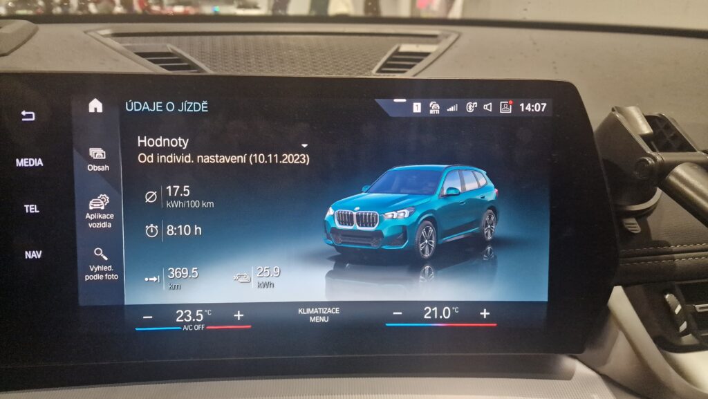 BMW iX1 xDrive30 - spotřeba v druhé části Eco Rallye