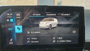 Volkswagen ID.Buzz Cargo chlaďák spotřeba na cestě do Prahy od rodičů
