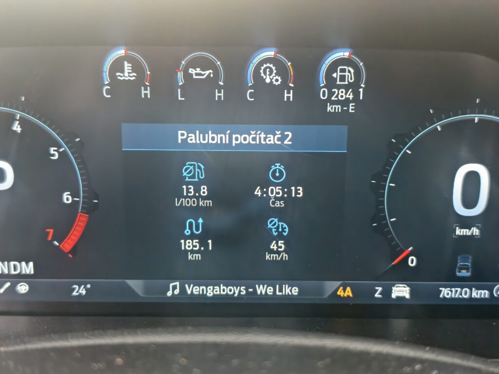 Ford Ranger Raptor - spotřeba z výletu do Budějovic